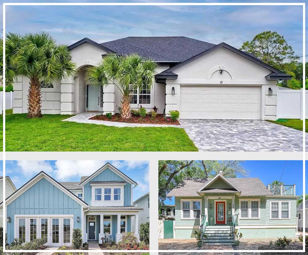 Image of three Florida homes with new roofs by R&KRooing