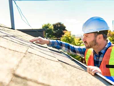 Roof being expertly inspected.